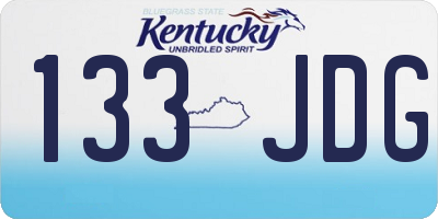 KY license plate 133JDG