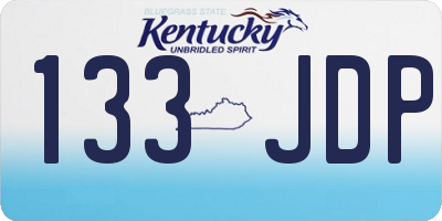 KY license plate 133JDP
