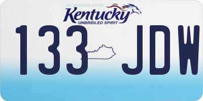 KY license plate 133JDW