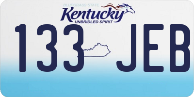 KY license plate 133JEB