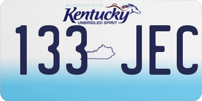 KY license plate 133JEC