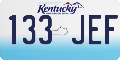 KY license plate 133JEF