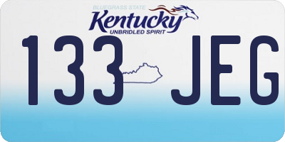 KY license plate 133JEG