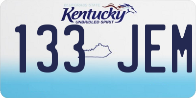 KY license plate 133JEM