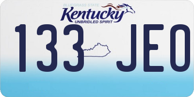 KY license plate 133JEO