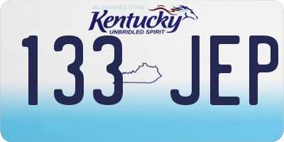 KY license plate 133JEP