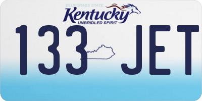 KY license plate 133JET