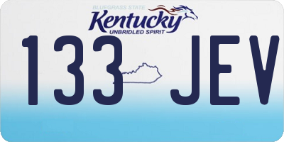 KY license plate 133JEV