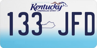 KY license plate 133JFD