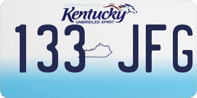 KY license plate 133JFG