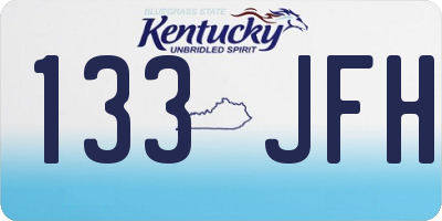KY license plate 133JFH