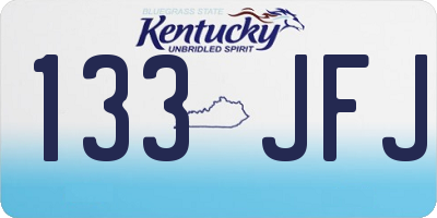 KY license plate 133JFJ