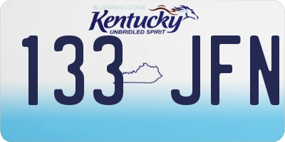 KY license plate 133JFN