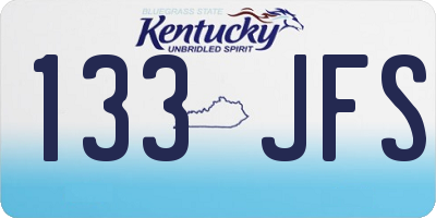 KY license plate 133JFS