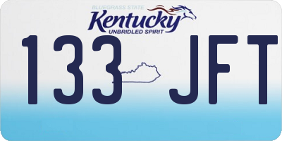 KY license plate 133JFT