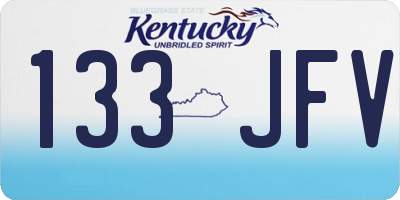 KY license plate 133JFV