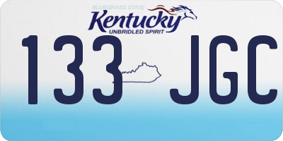 KY license plate 133JGC