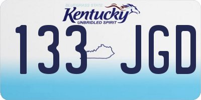 KY license plate 133JGD