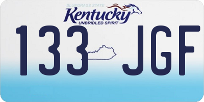 KY license plate 133JGF