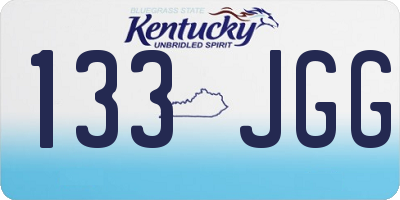 KY license plate 133JGG