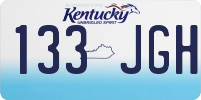 KY license plate 133JGH