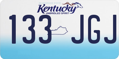 KY license plate 133JGJ