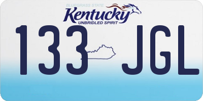 KY license plate 133JGL