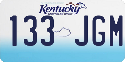 KY license plate 133JGM