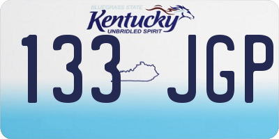 KY license plate 133JGP
