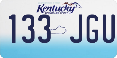 KY license plate 133JGU