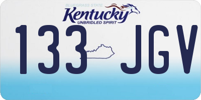 KY license plate 133JGV