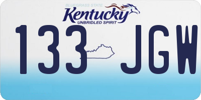 KY license plate 133JGW