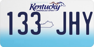KY license plate 133JHY