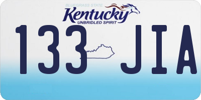 KY license plate 133JIA