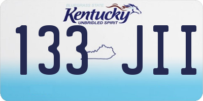 KY license plate 133JII