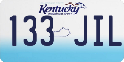 KY license plate 133JIL