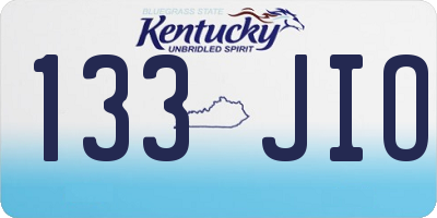 KY license plate 133JIO