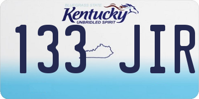 KY license plate 133JIR