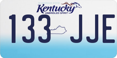 KY license plate 133JJE