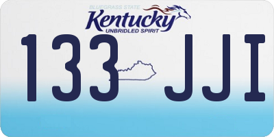 KY license plate 133JJI