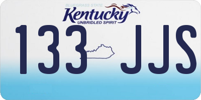 KY license plate 133JJS