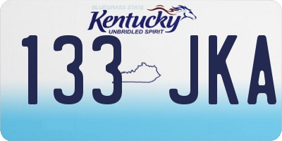 KY license plate 133JKA