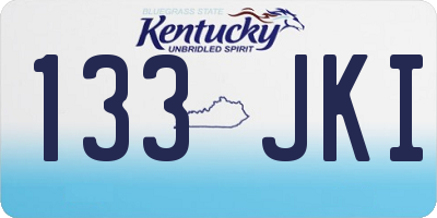 KY license plate 133JKI