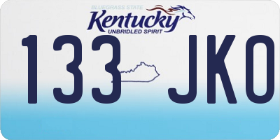 KY license plate 133JKO