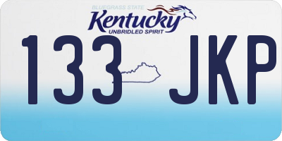 KY license plate 133JKP