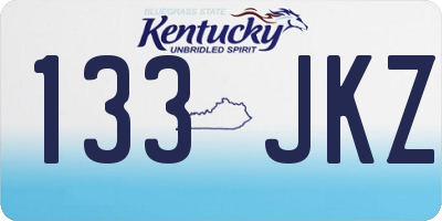KY license plate 133JKZ