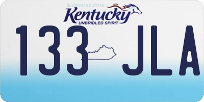 KY license plate 133JLA