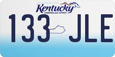 KY license plate 133JLE