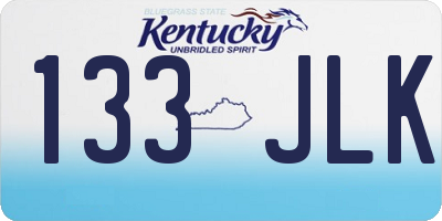 KY license plate 133JLK