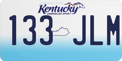 KY license plate 133JLM